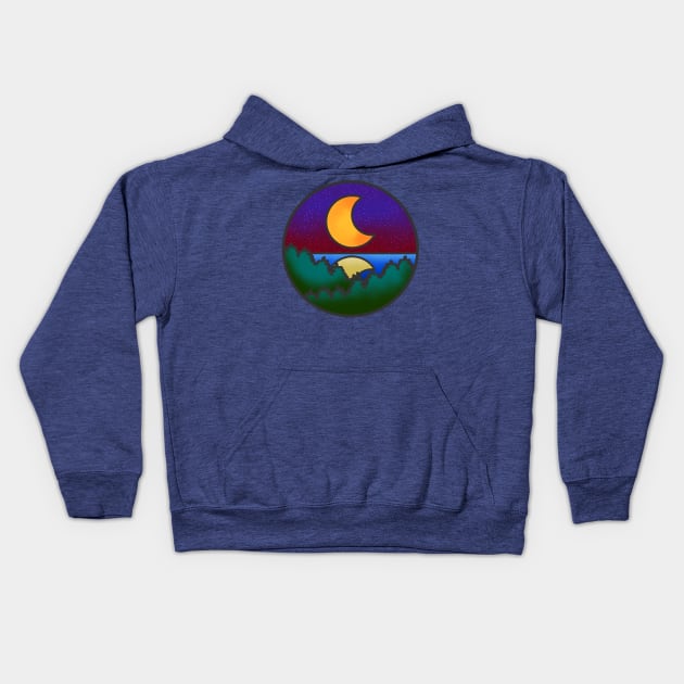 Moonset Kids Hoodie by kmtnewsman